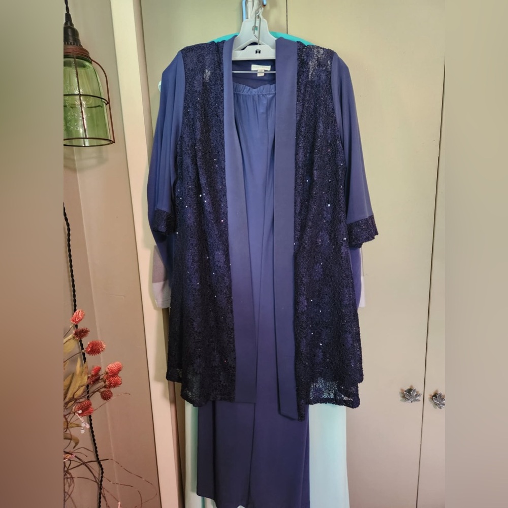 Elegant Purple Dress with Sequin Overlay